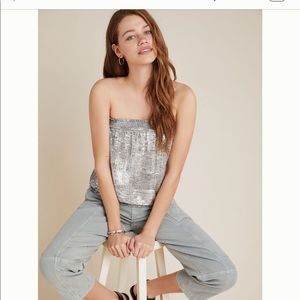 Anthropologie Mariah shimmer tube top
